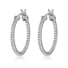 Elle Rodeo Drive Sterling Silver Inside Out Oval Hoop Earrings