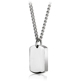 Italgem Men's Stainless Steel Reversible Urn Ash Holder Necklace