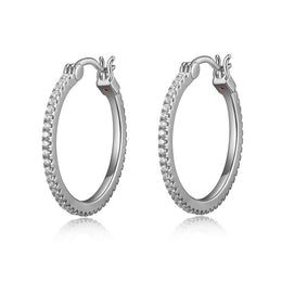 Elle Sphere CZ 24mm Hoop Earrings