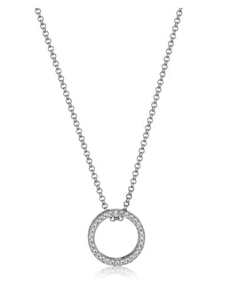 Elle Sterling Silver CZ Circle Necklace