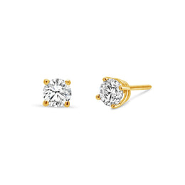 .33CT Diamond Stud Earrings: Yellow Gold