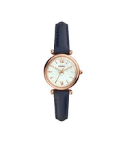 Fossil Women's Rose Gold Plated Navy Leather Watch