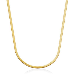 Steelx Stainless Steel 3.8mm Yellow Gold Tone Herringbone Chain Necklace