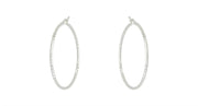 10kt White Gold Diamond Cut Hoops