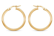 20MM Stovepipe Hoop Earrings (Available in 10KT Yellow Gold or White Gold)