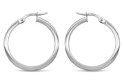 20MM Stovepipe Hoop Earrings (Available in 10KT Yellow Gold or White Gold)