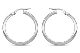 20MM Stovepipe Hoop Earrings (Available in 10KT Yellow Gold or White Gold)