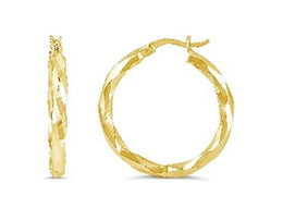 10KT Yellow Gold Twist Hoop Earrings