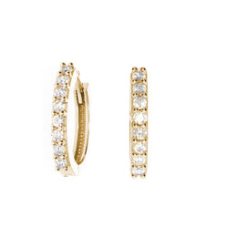 Rose Gold CZ Hoop Earrings