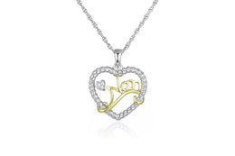 Casablanca Sterling Silver Two-Tone Nan Heart Necklace