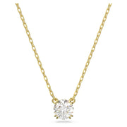 Swarovski Constella Solitaire Round Crystal Yellow Gold Tone Necklace