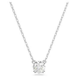 Swarovski Constella Silver Tone Rhodium Plated Round Crystal Necklace