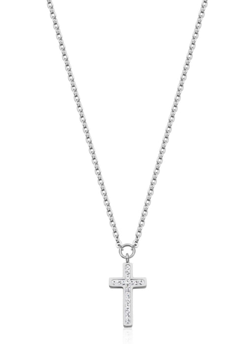 Steelx Crystal Cross Necklace