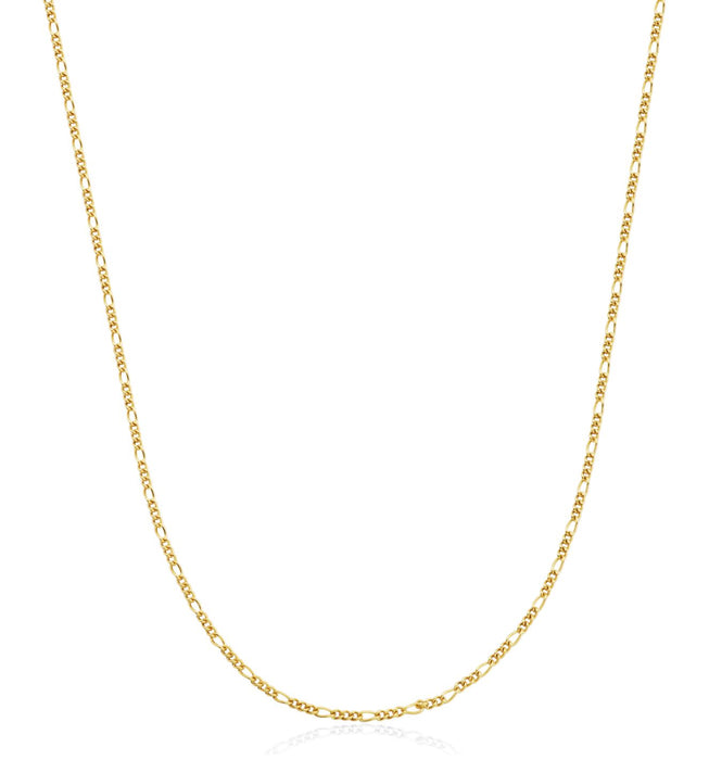 2mm Steelx IP Yellow Gold Stainless Steel Figaro Chain