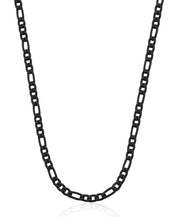 Steelx Stainless Steel Men's Black Figaro 4.5mm 24 Inch Chain