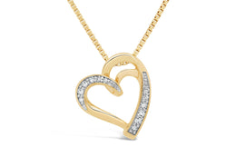 10KT Yellow Gold Diamond Heart Necklace