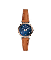 Fossil Women's Brown Leather Rose Gold Plated Watch