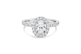 .50CT White Gold Natural Diamond Oval Engagement Ring