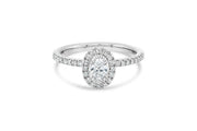 .25CT Center Diamond Oval White Gold Engagement Rings