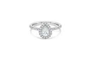 14KT White Gold Pear Cut Engagement Ring