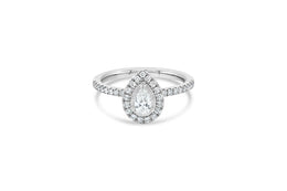 14KT White Gold Pear Cut Engagement Ring