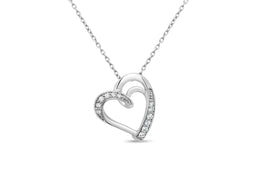 .07CT Diamond Heart Necklace: White Gold