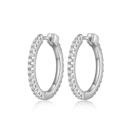 Elle Sterling Silver CZ 20MM Hoop Earrings