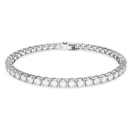 Swarovski Matrix Silver Tone Rhodium Plated Tennis Bracelet