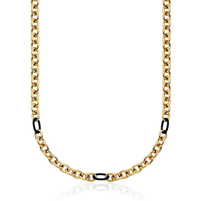 Steelx Stainless Steel Two Tone Gold & Black Chain