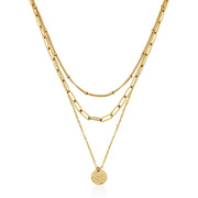 Steelx Gold Plated 3 Layer Necklace
