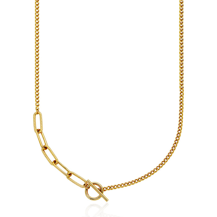 Steelx Gold Tone Paperclip Necklace