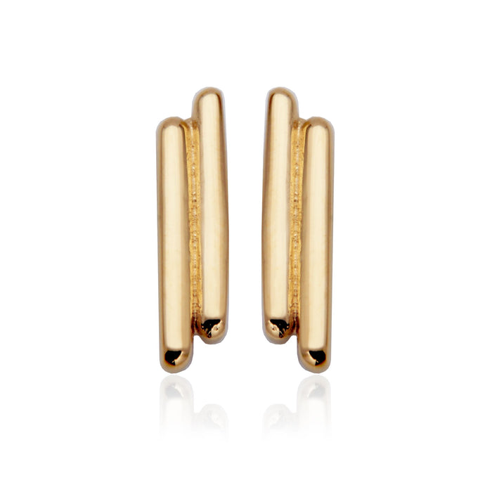 Steelx Gold Tone Bar Stud Earrings