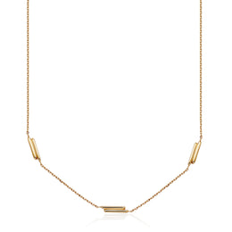 Steelx Gold Tone Bar Link Necklace
