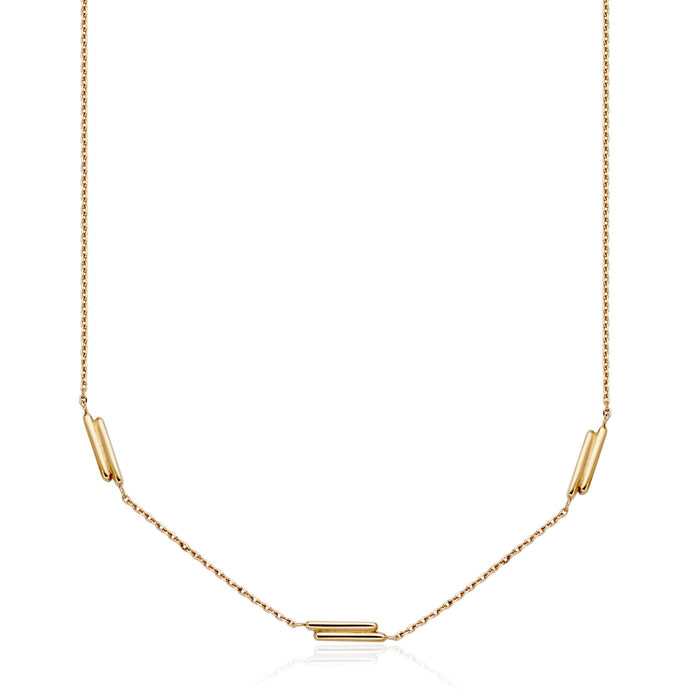 Steelx Gold Tone Bar Link Necklace