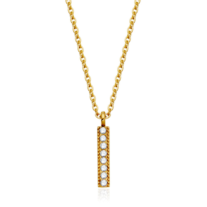 Steelx Gold Tone & Crystal Necklace