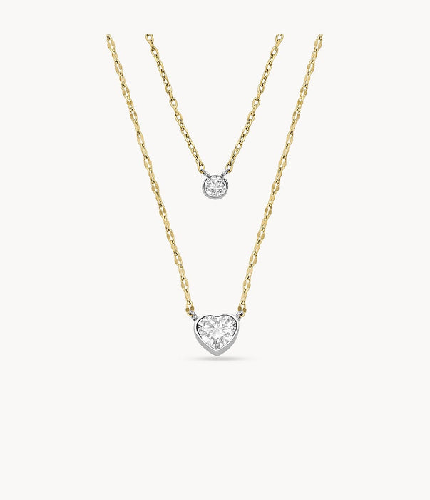 Fossil Double CZ  Necklace