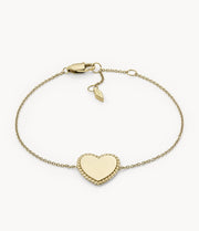 Fossil Stainless Steel Yellow Gold Heart Bracelet