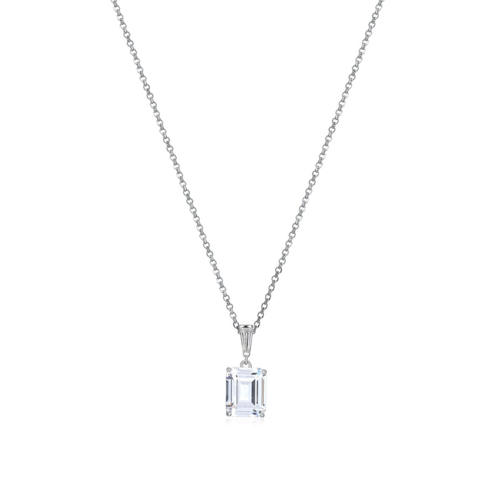 Sterling Silver CZ Drop Necklace