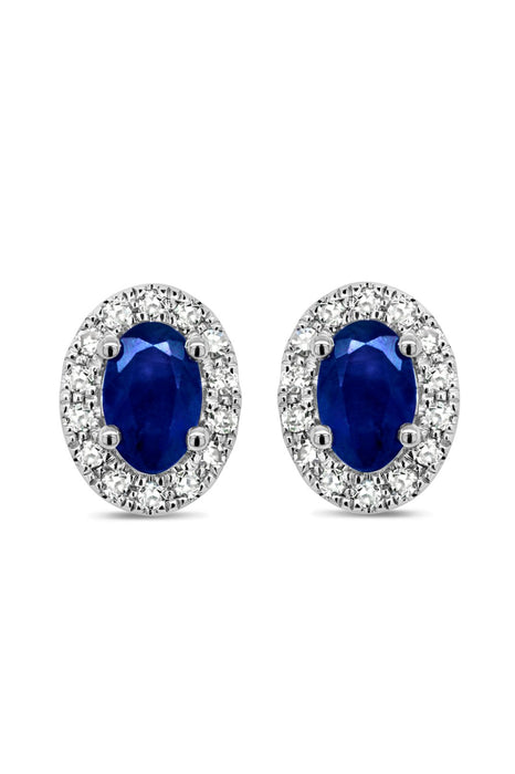 Sapphire Halo Stud Earrings
