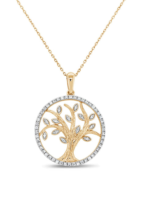 Yellow Gold Family Tree of Life Necklace