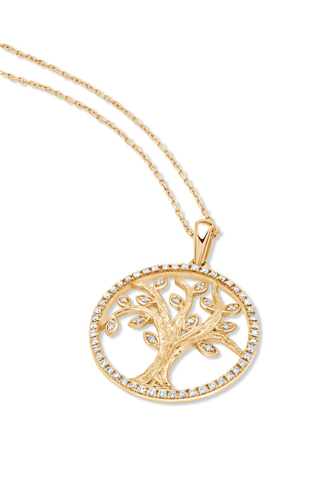 Yellow Gold Family Tree of Life Necklace