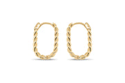 Yellow Gold Oval Hoop Earrings