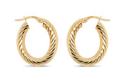 Yellow Gold Twist Hoop Earrings