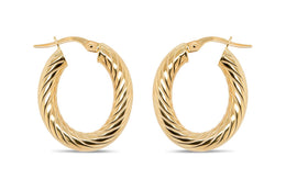 Yellow Gold Twist Hoop Earrings