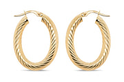 Yellow Gold Twist Hoop Earrings