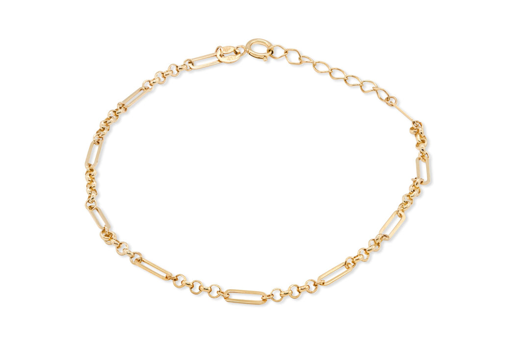 Yellow Gold Paperclip Bracelet