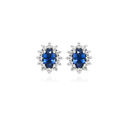 Casablanca Sterling Silver Blue Star Sapphire Studs