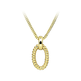 Casablanca Unity Oval Rope Necklace: Yellow Gold Tone Sterling Silver