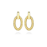 Casablanca Unity Oval Rope Earrings: Yellow Gold Tone Sterling Silver