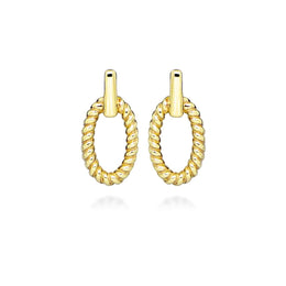 Casablanca Unity Oval Rope Earrings: Yellow Gold Tone Sterling Silver